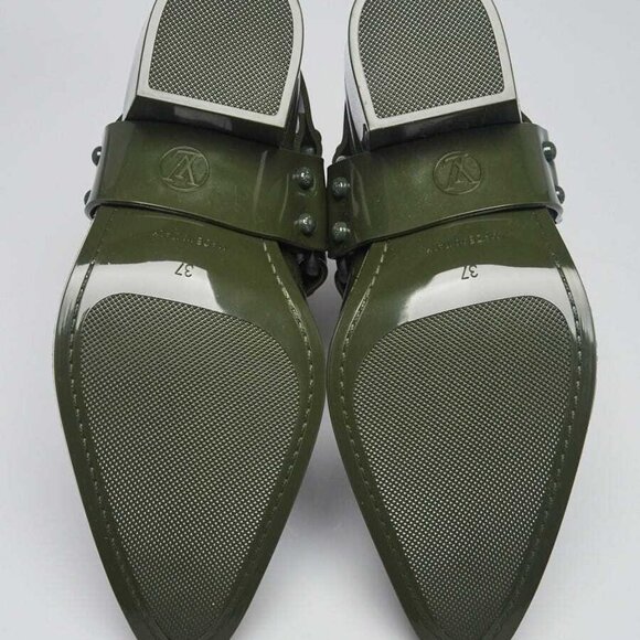 Louis Vuitton Green Rubber Rhapsody Ankle Boots Size 6.5/37 - Picture 3 of 5